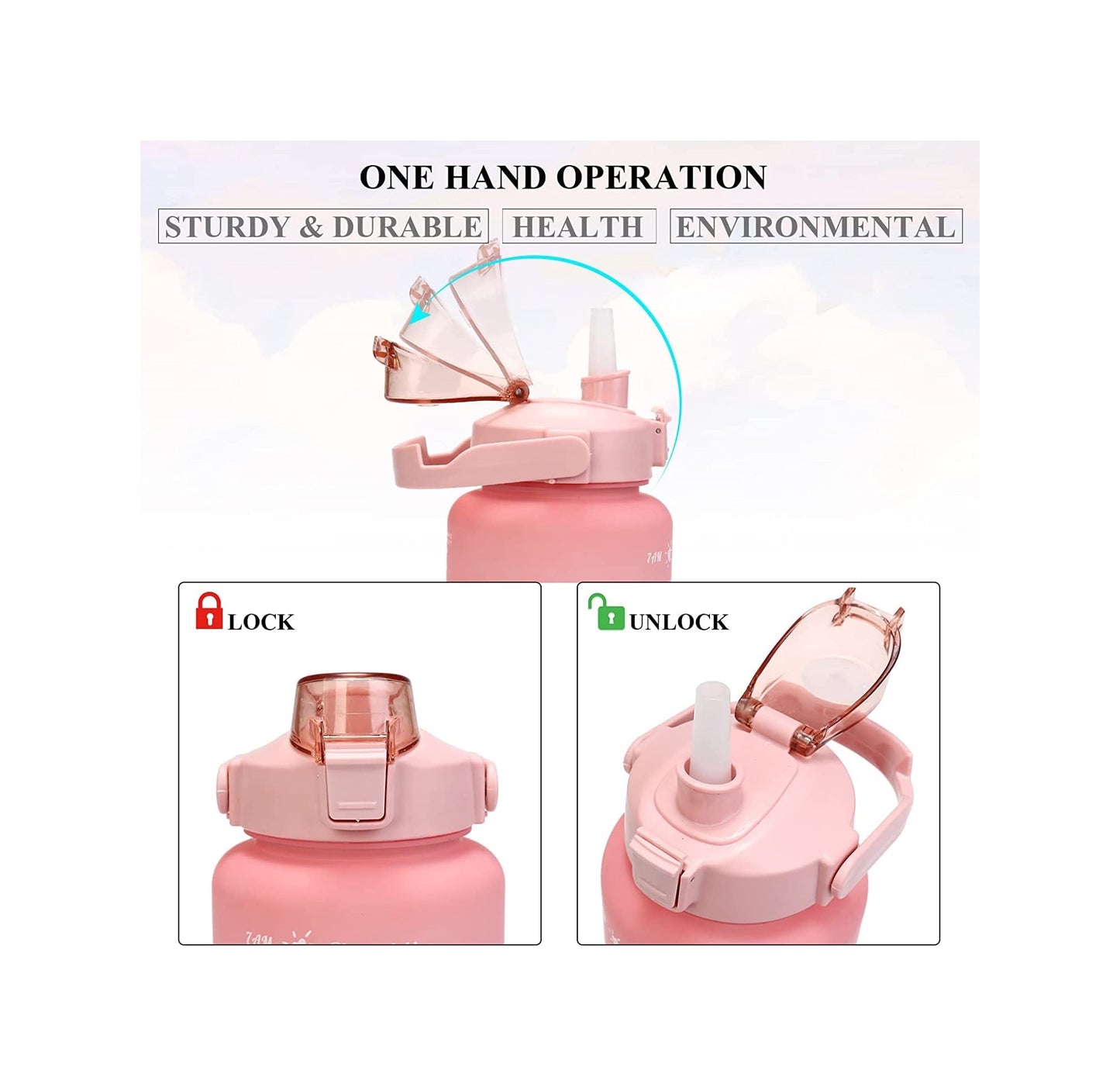 Motivational Water Bottle - 3 pc Set